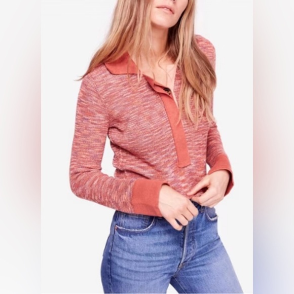 Free People Marking Memories Henley Sweater - Picture 1 of 6